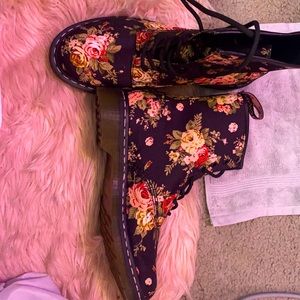 Size 11 Rare Floral Canvas Doc Martens with bouncing soles. New without box.